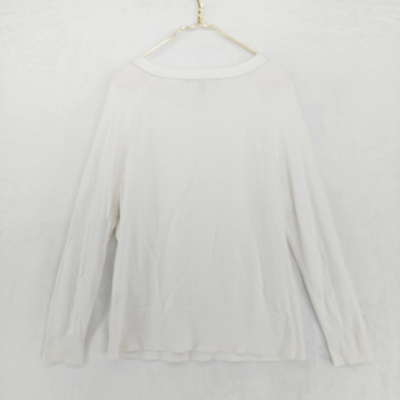 White House Black Market White Raglan Boat Neck Pullover Sweater 4174 - Picture 4 of 10